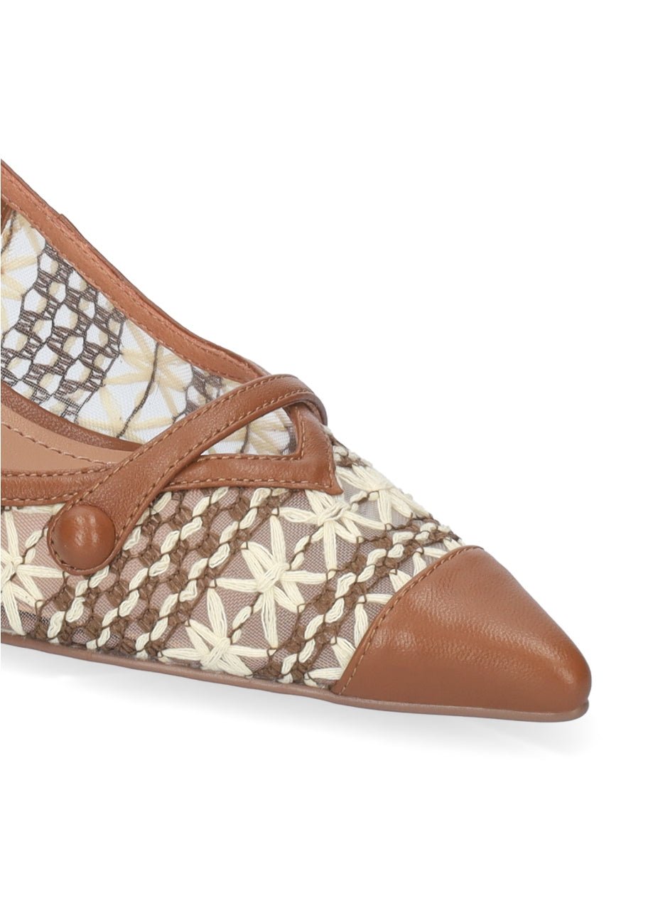 BIBI LOU Decolletè tacco basso pelle e rete XAIA PUMP 637Z74VK - Musto Calzature srl