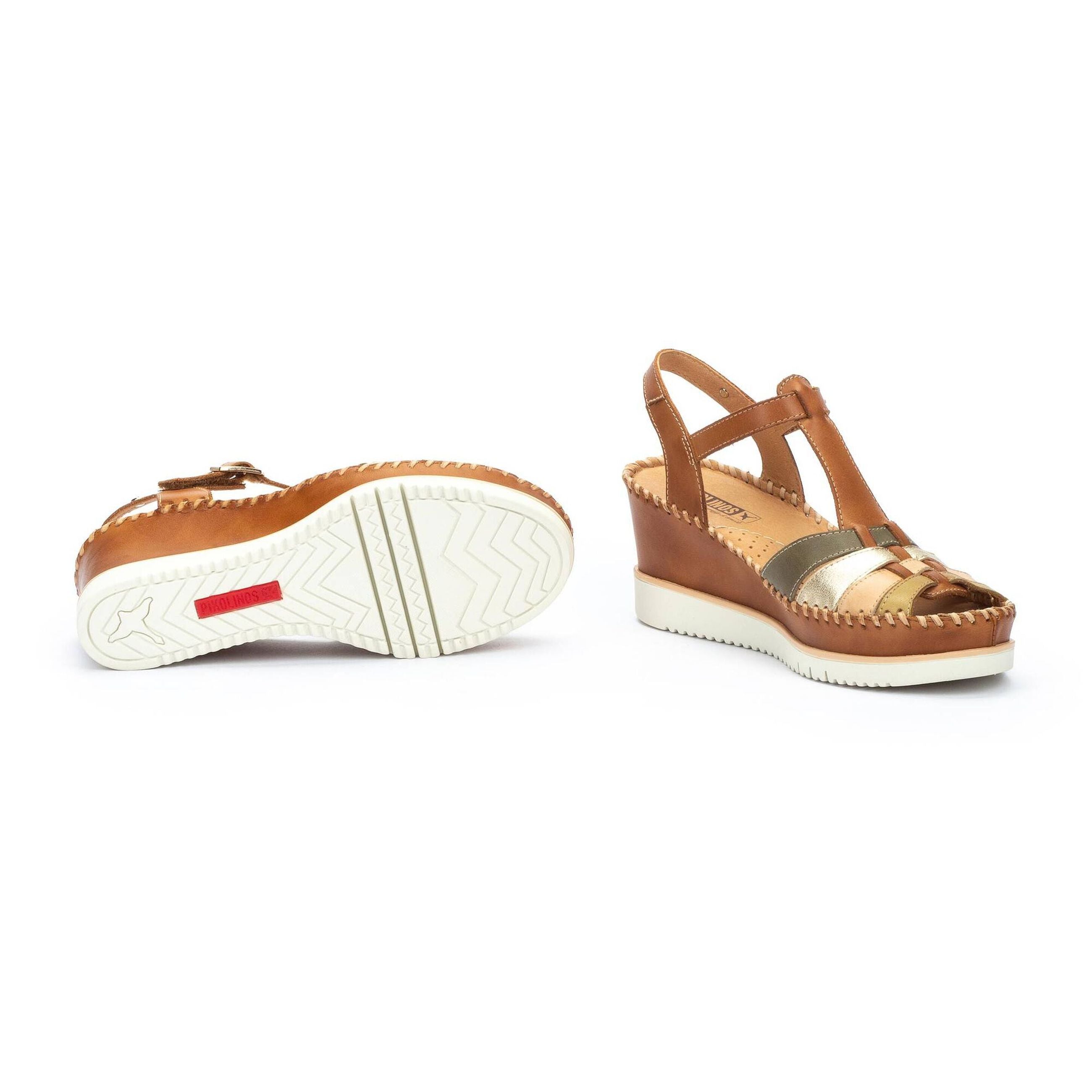 Pikolinos sandali donna con zeppa in pelle AGUADULCE - Musto Calzature srl