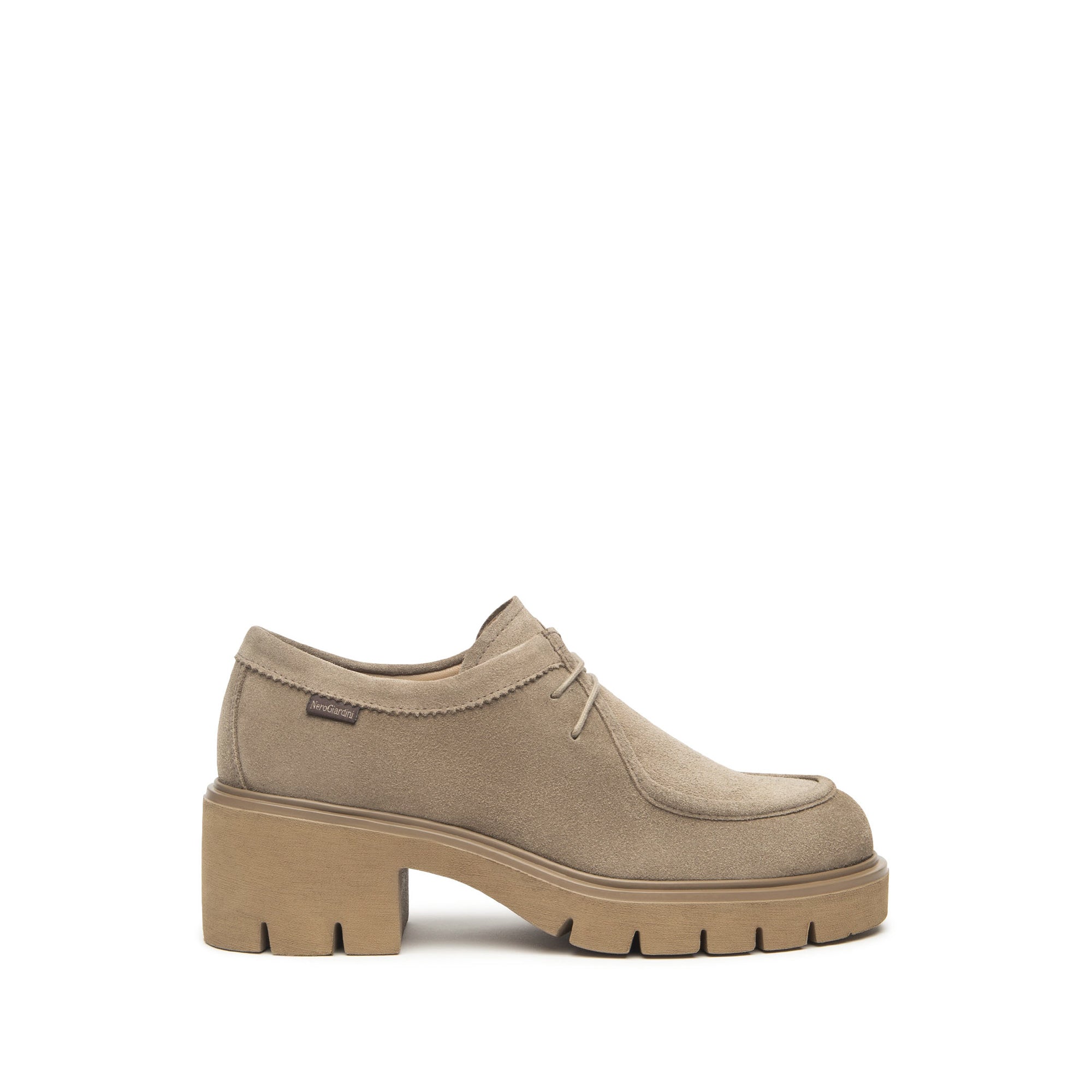 NeroGiardini stringate da donna in camoscio con suola alta - Musto Calzature srl
