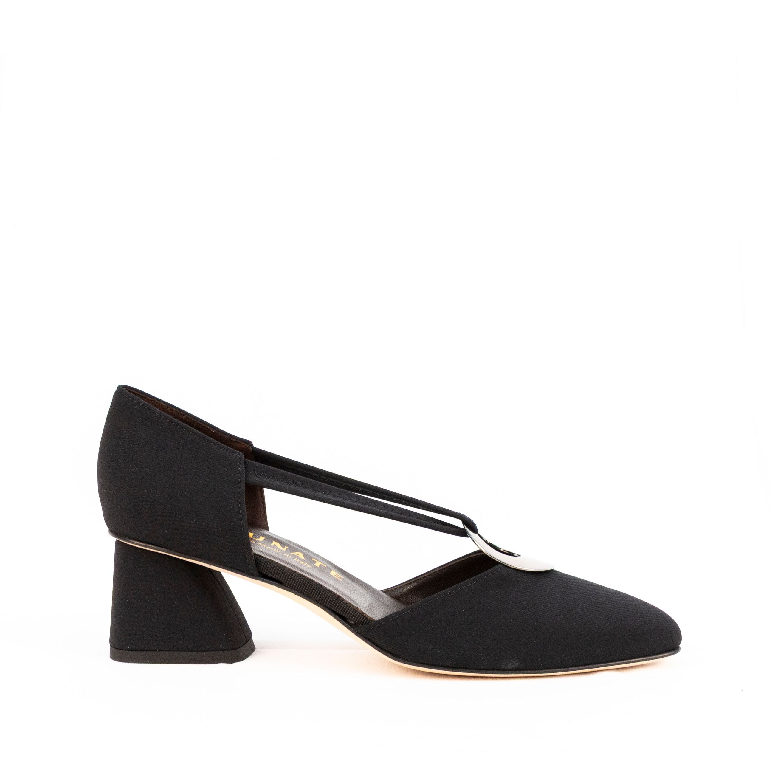 BRUNATE Décolleté da donna in tessuto tacco basso e dettaglio anello - Musto Calzature srl