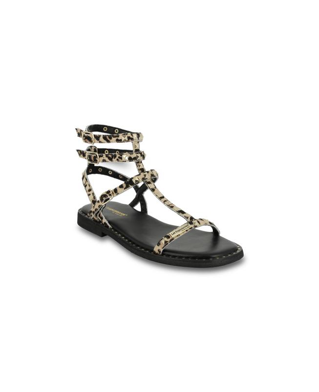 LES TROPEZIENNES sandali donna bassi in pelle CAVALLINO CORALIE LEO - Musto Calzature srl