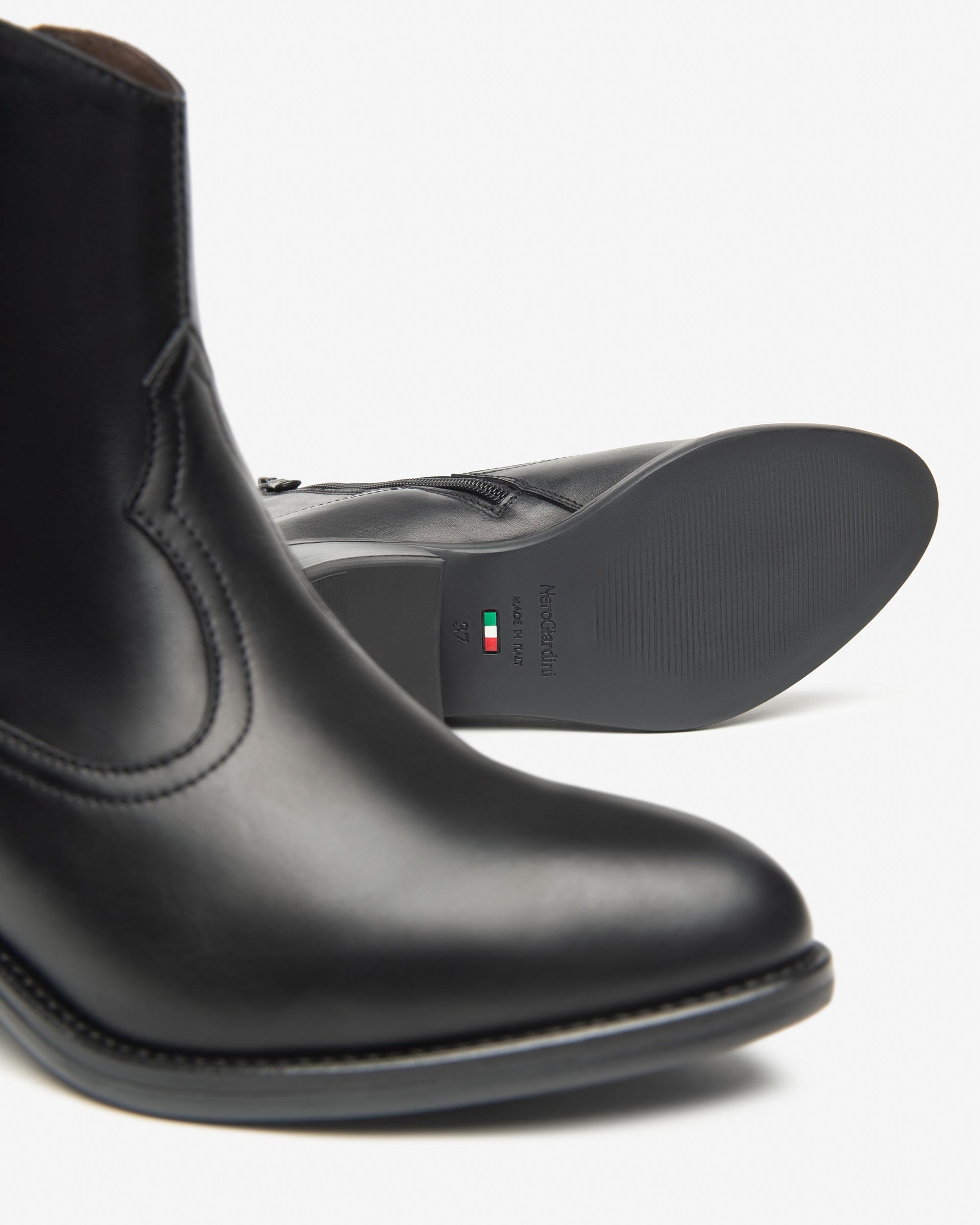 NeroGiardini Stivaletti da donna in pelle con tacco western - Musto Calzature srl