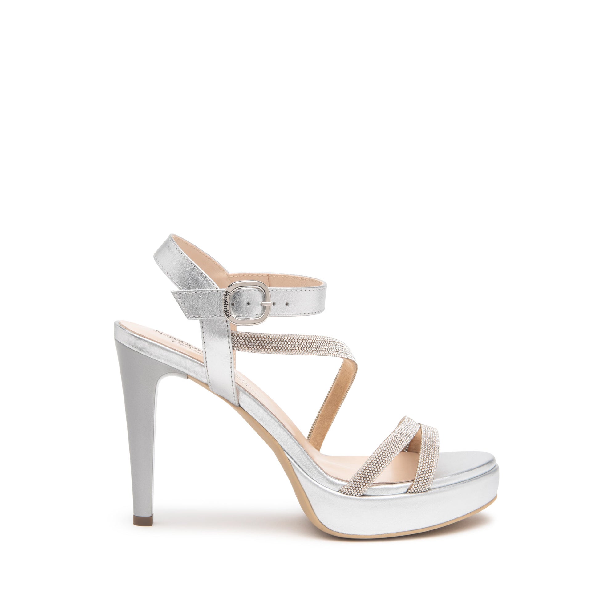 NeroGiardini sandali con tacco alto in pelle e strass - Musto Calzature srl