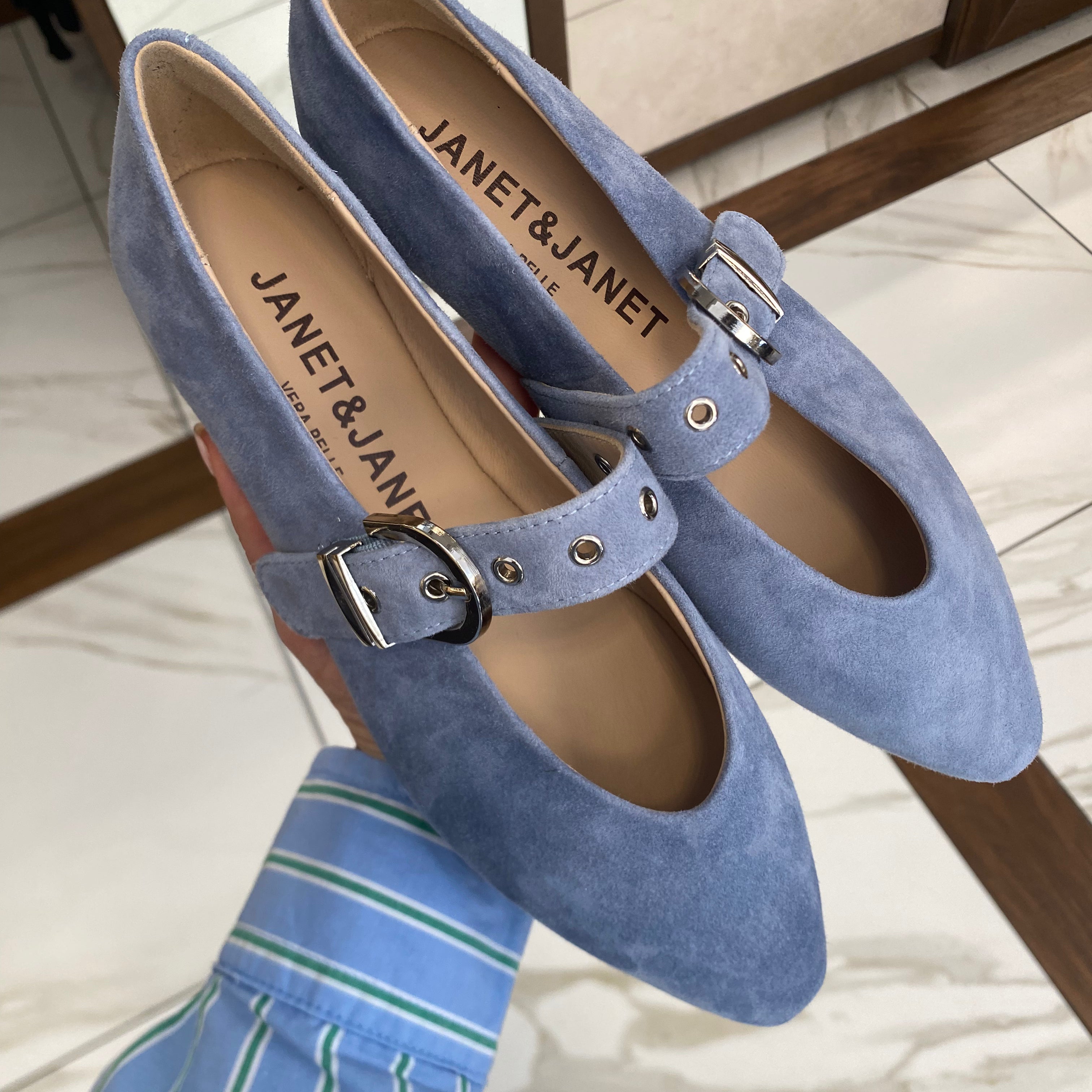 JANET & JANET Ballerine Camoscio MIRTA J-841
