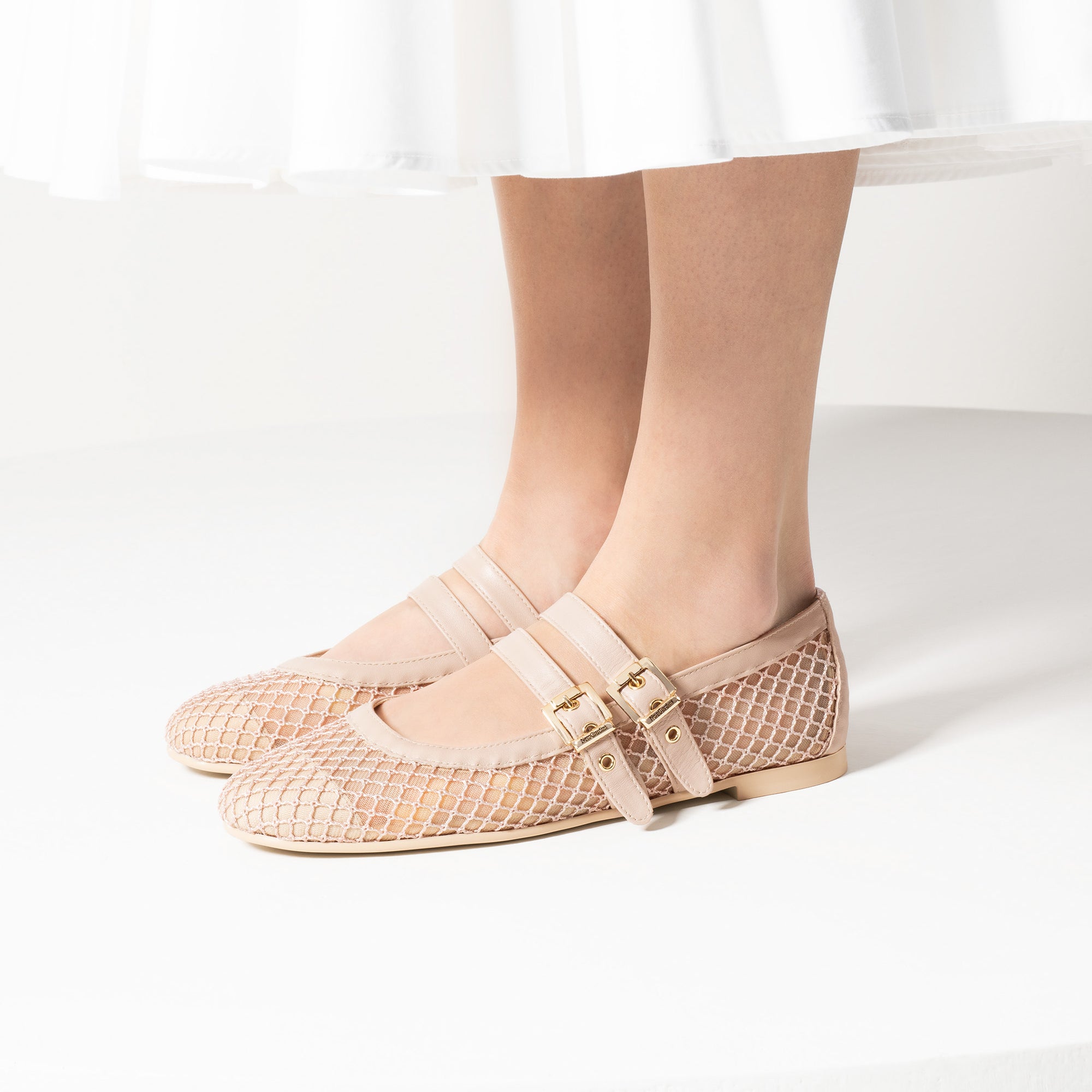 NeroGiardini Ballerine da donna in pelle e tessuto traforato - Musto Calzature srl