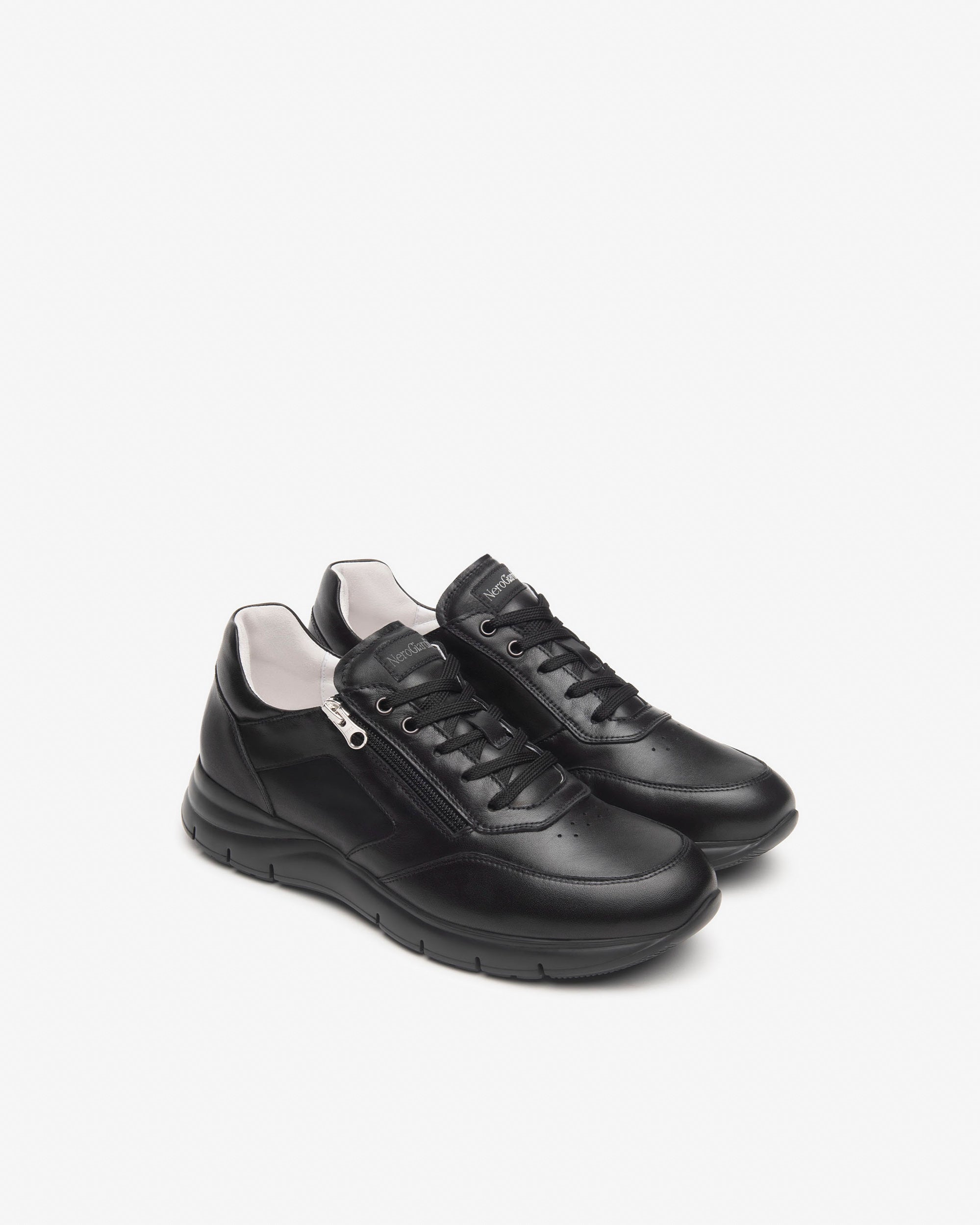 NeroGiardini sneakers da uomo con zip in pelle - Musto Calzature srl