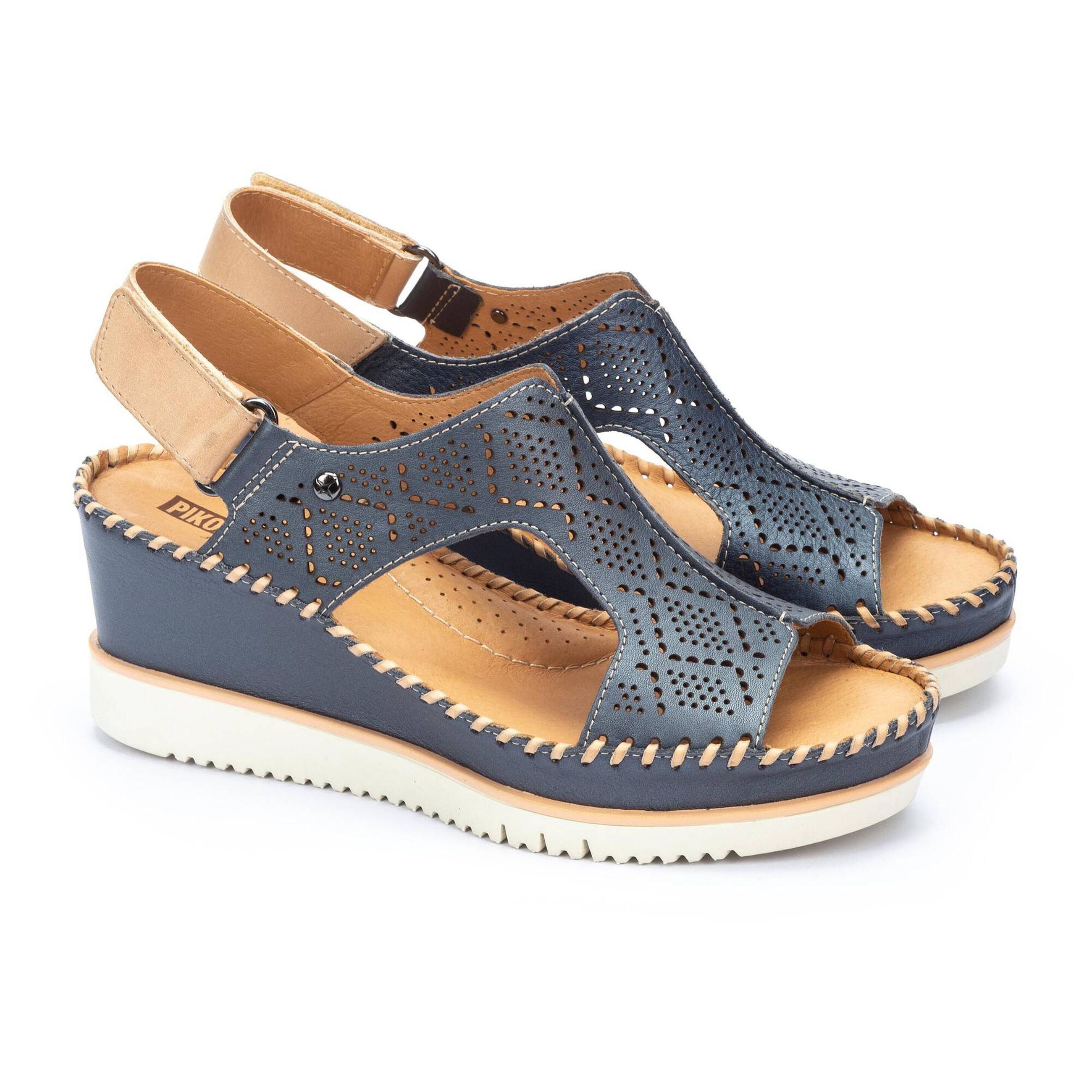 Pikolinos sandali donna con zeppa in pelle AGUADULCE - Musto Calzature srl