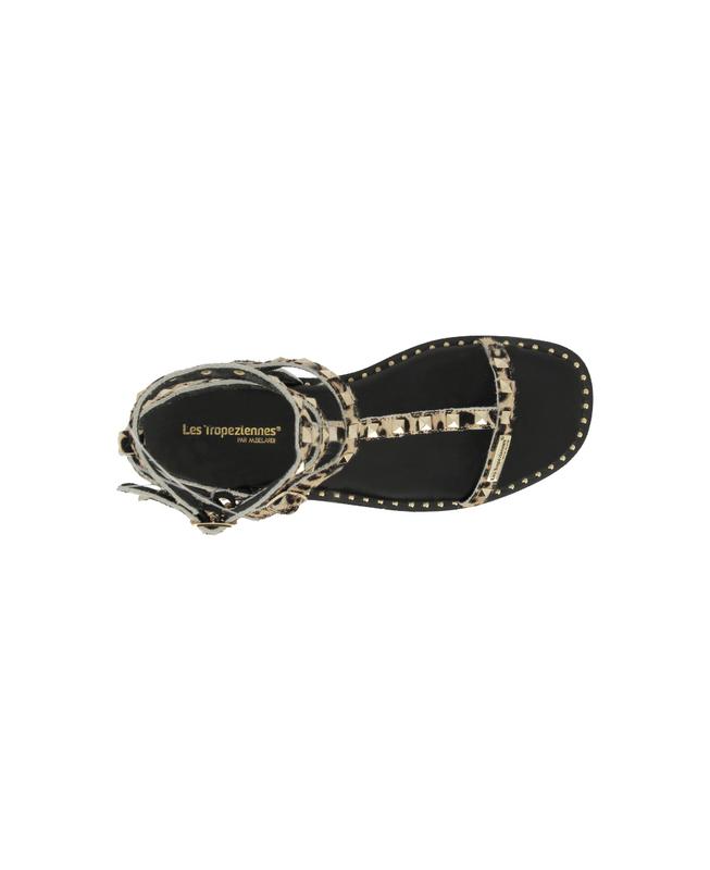 LES TROPEZIENNES sandali donna bassi in pelle CAVALLINO CORALIE LEO - Musto Calzature srl