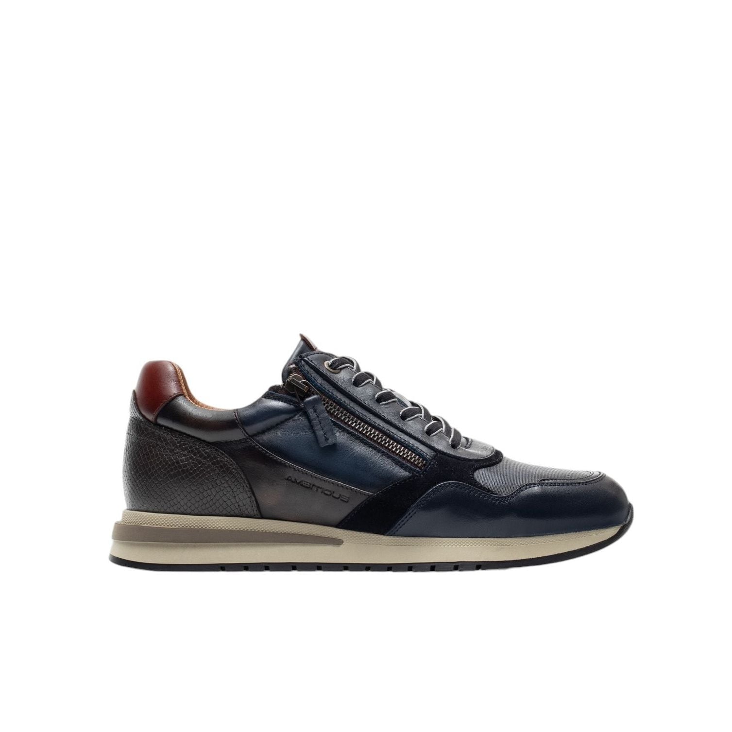 AMBITIOUS Sneakers uomo Pelle TEMPLE Zip 13719 - Musto Calzature srl