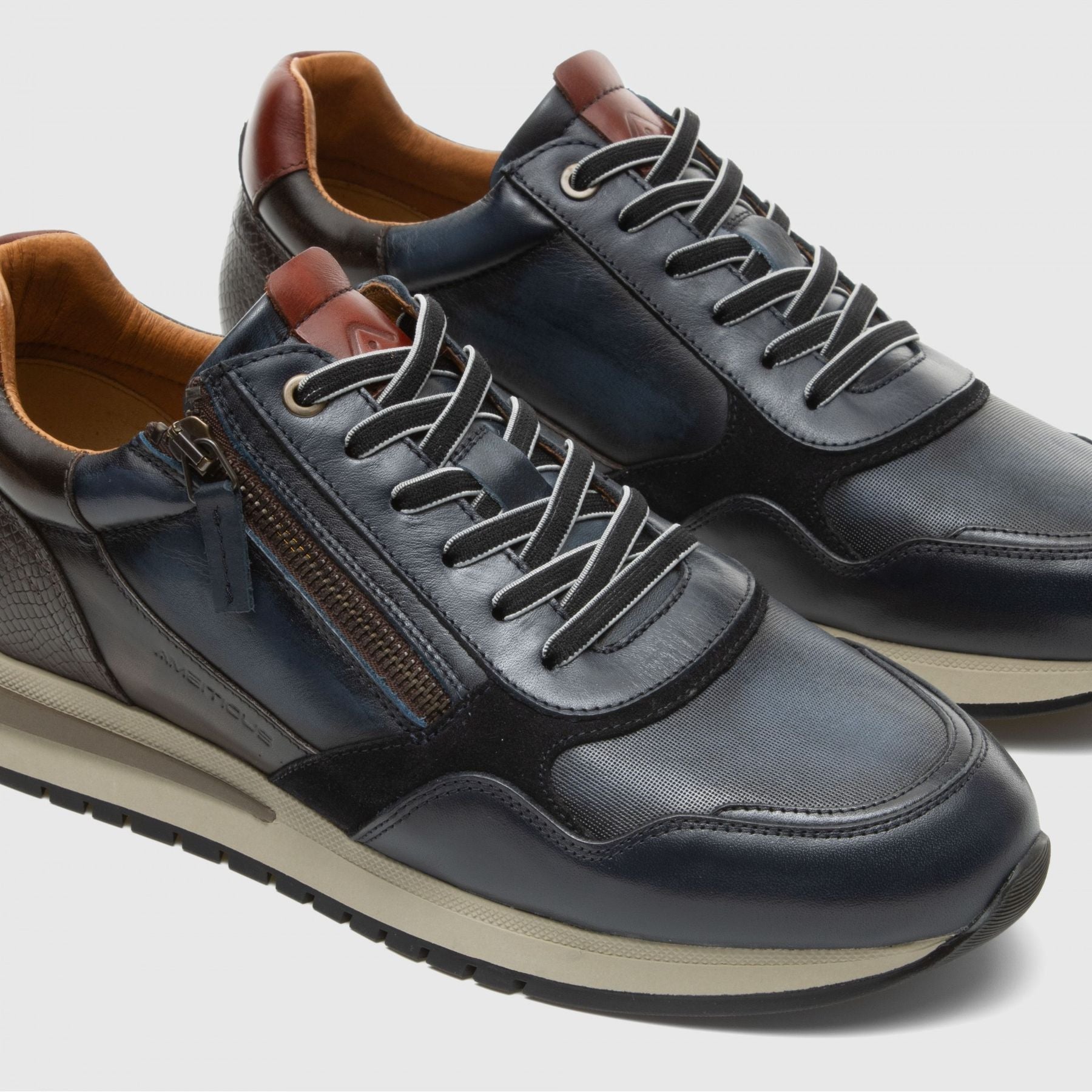 AMBITIOUS Sneakers uomo Pelle TEMPLE Zip 13719 - Musto Calzature srl