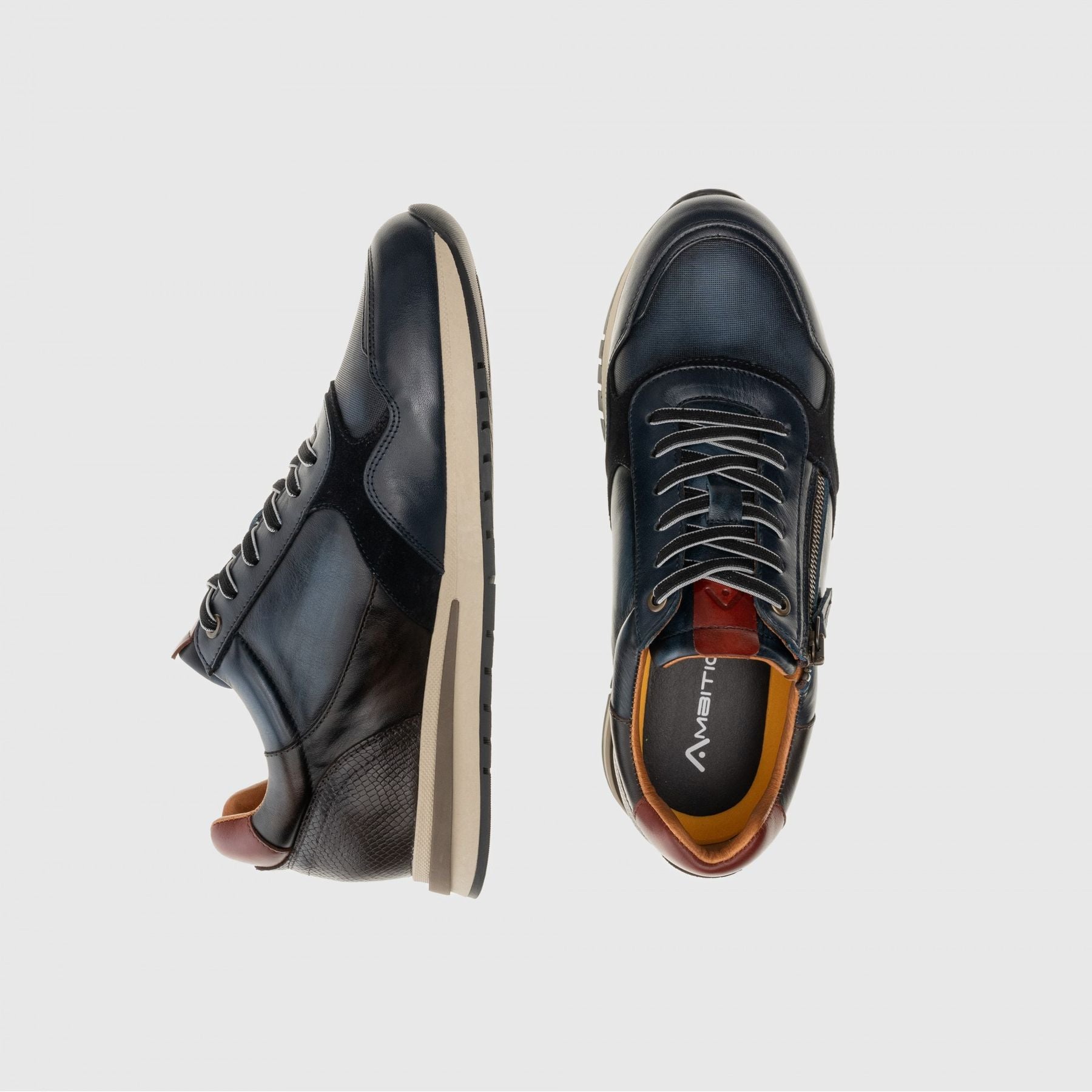 AMBITIOUS Sneakers uomo Pelle TEMPLE Zip 13719 - Musto Calzature srl