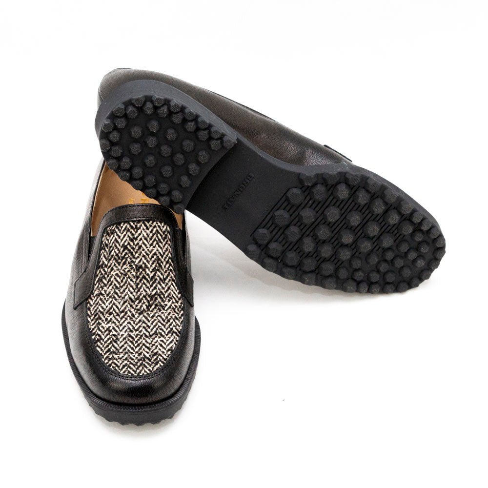 BRUNATE Mocassini pelle+tessuto 20616 - Musto Calzature srl