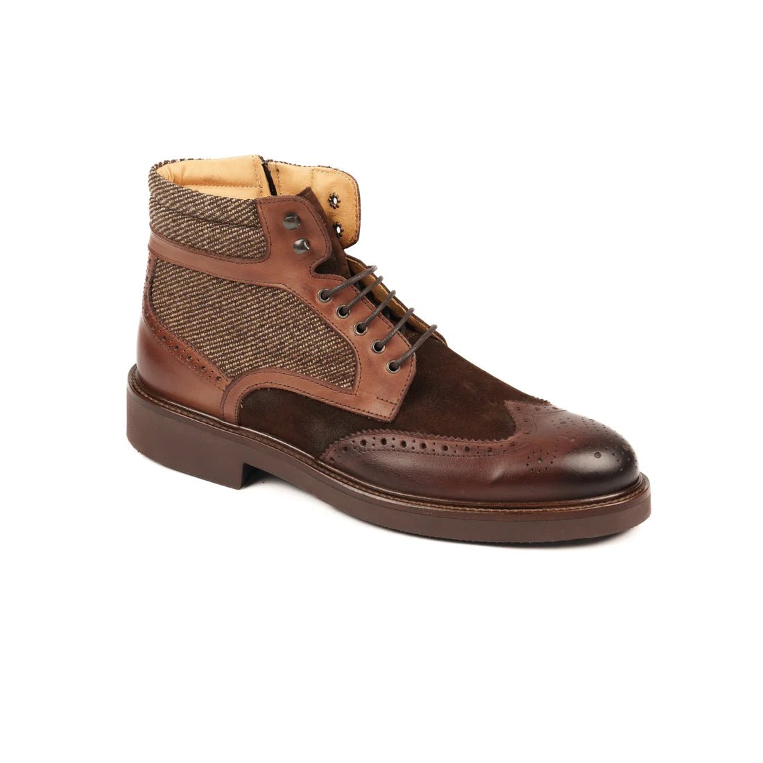 EXTON Polacchino uomo pelle+camoscio+tess 448 - Musto Calzature srl