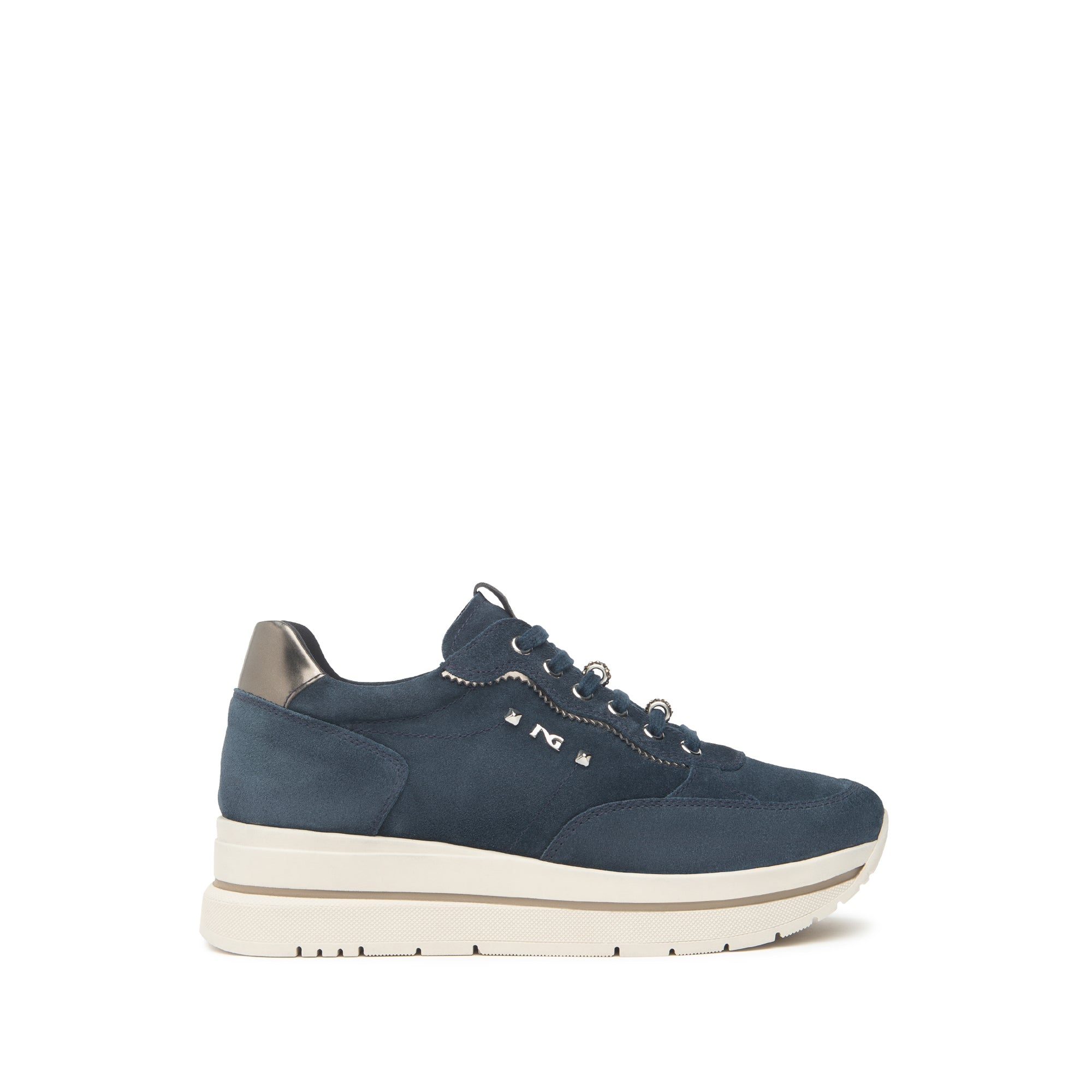 NeroGiardini sneakers da donna in pelle scamosciata con suola alta - Musto Calzature srl