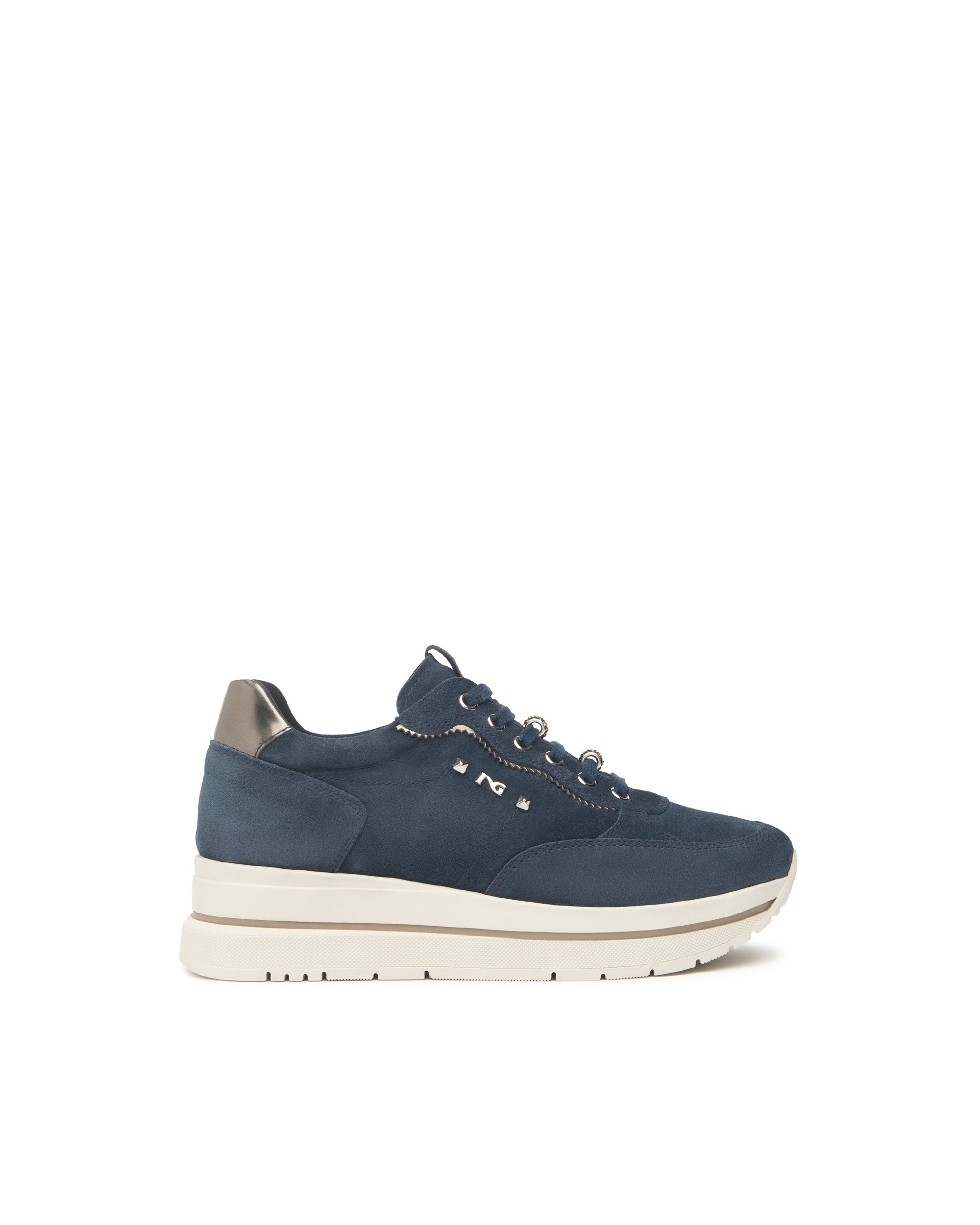 NeroGiardini sneakers da donna in pelle scamosciata con suola alta - Musto Calzature srl