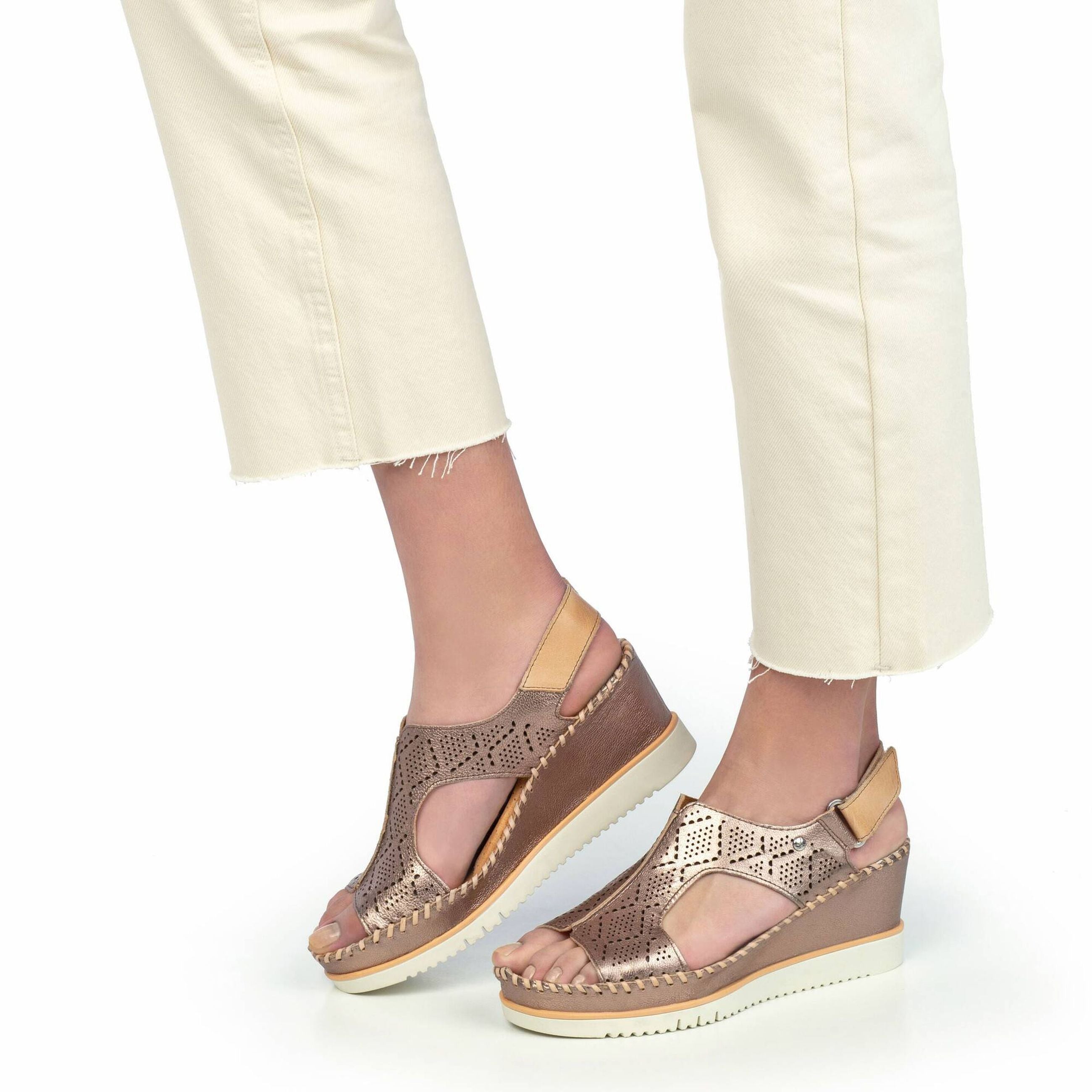 Pikolinos sandali donna con zeppa in pelle AGUADULCE - Musto Calzature srl