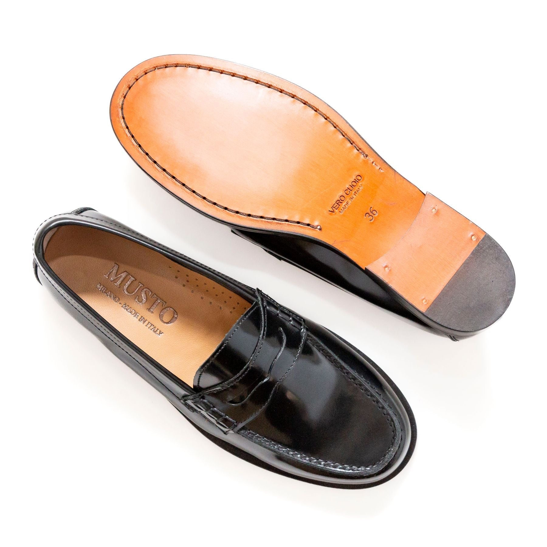 MUSTO Mocassini donna nero pelle made in Italy LUNA - Musto Calzature srl