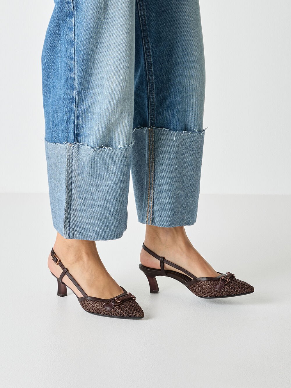 TAMARIS Decolletè tacco basso pelle e tessuto 1 - 29634 - 44 - Musto Calzature srl