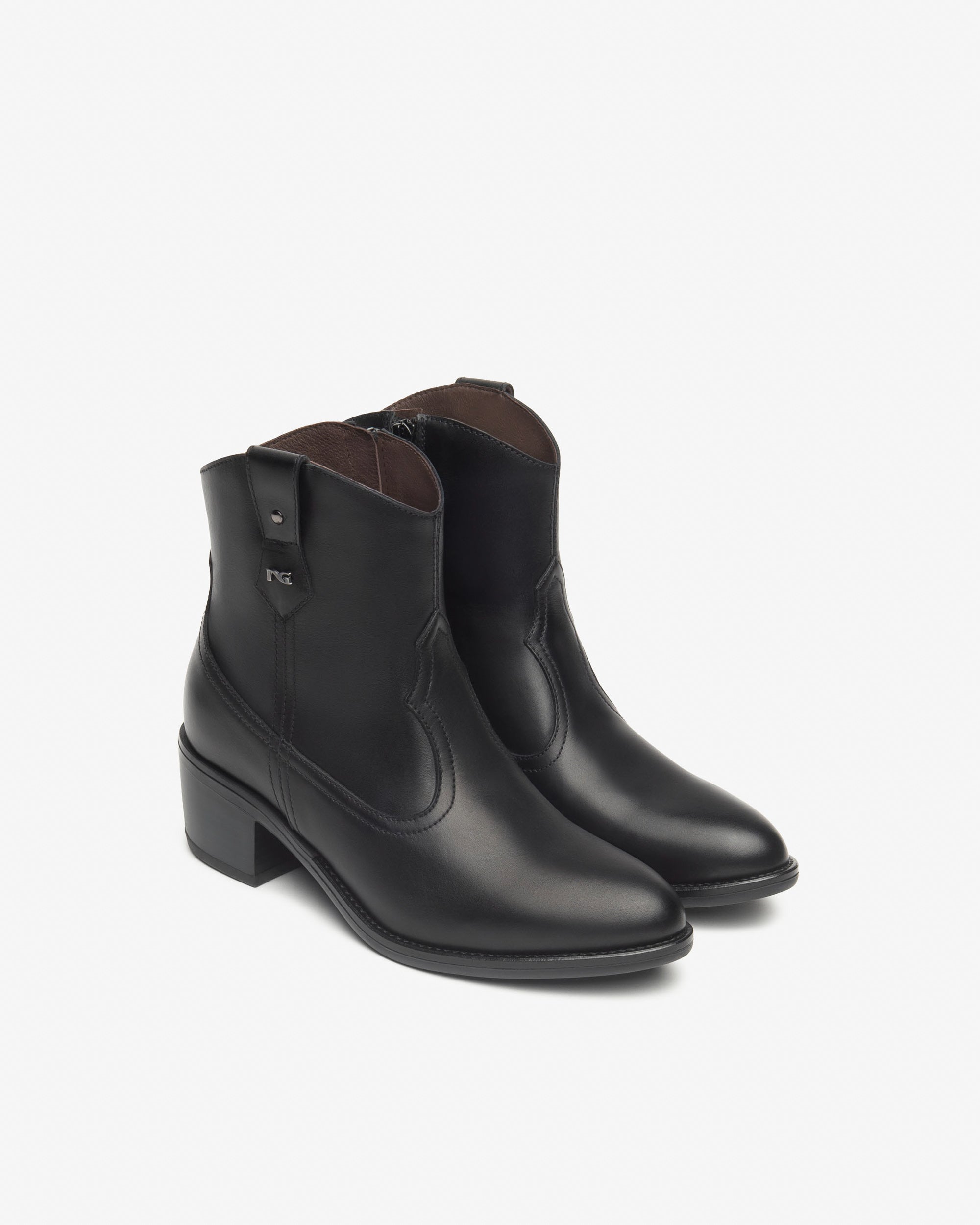 NeroGiardini Stivaletti da donna in pelle con tacco western - Musto Calzature srl