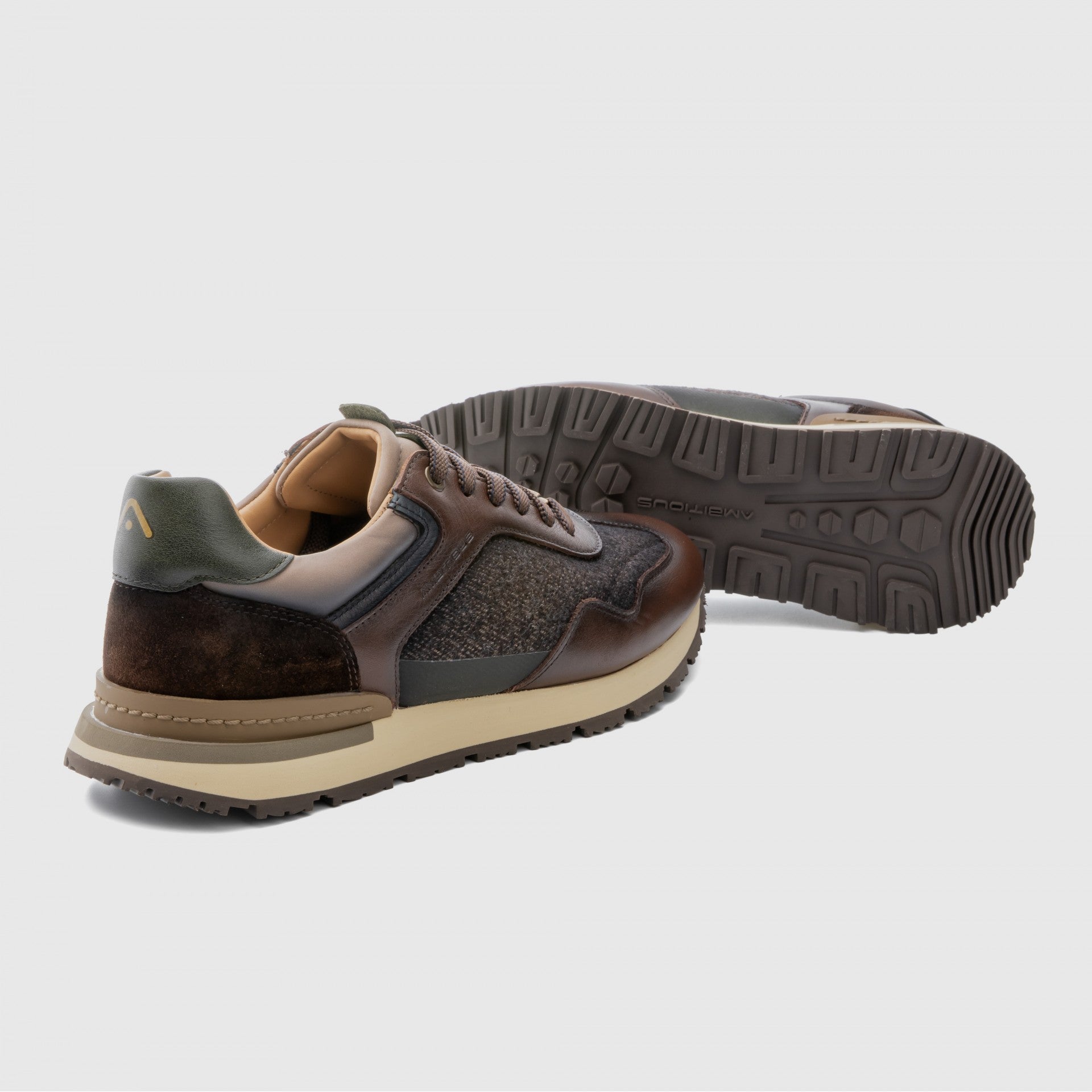 AMBITIOUS Sneakers uomo pelle+camoscio+tess VINCE 13868T - Musto Calzature srl