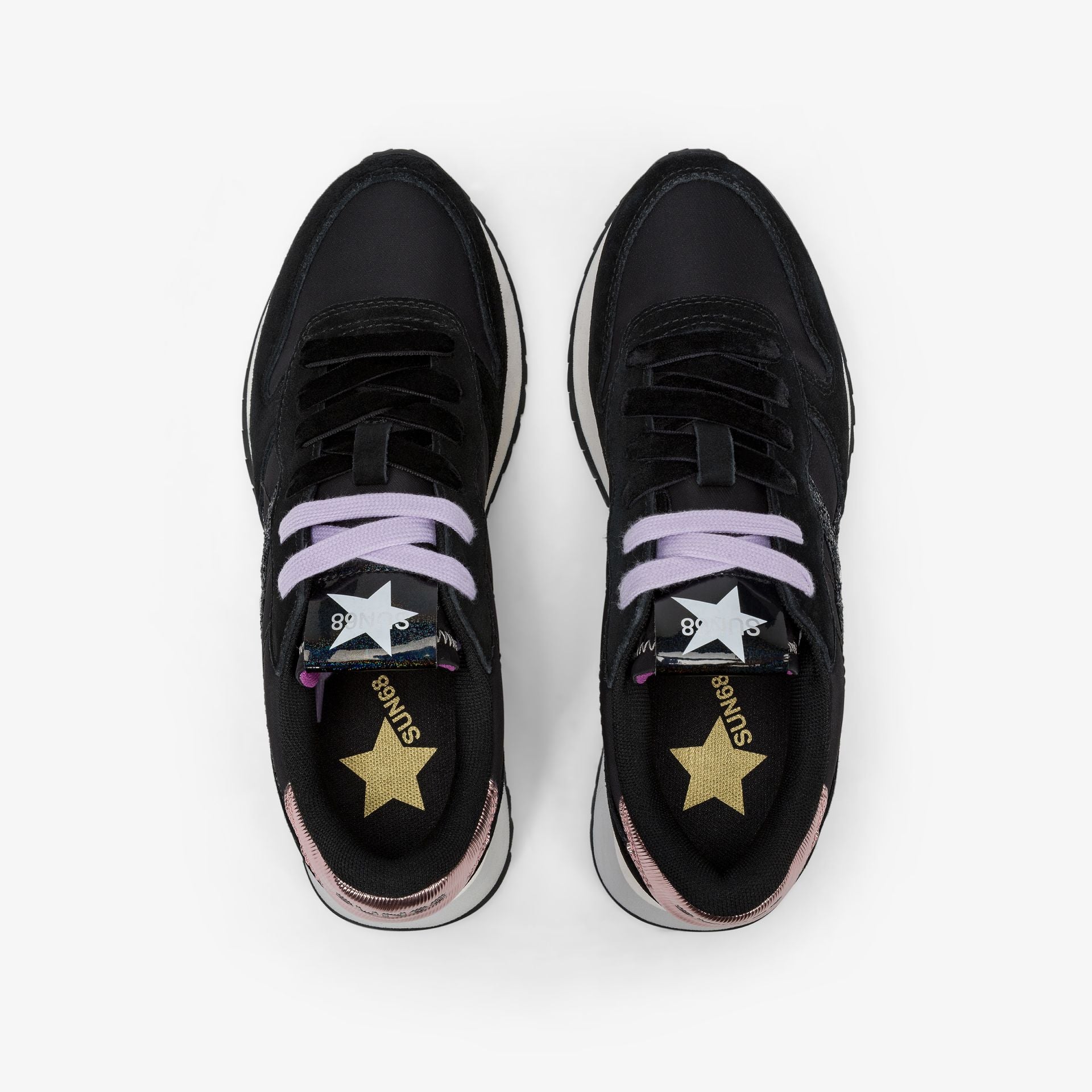 SUN68 Sneakers nylon e suede STARGIRL GLITTER LOGO - Musto Calzature srl