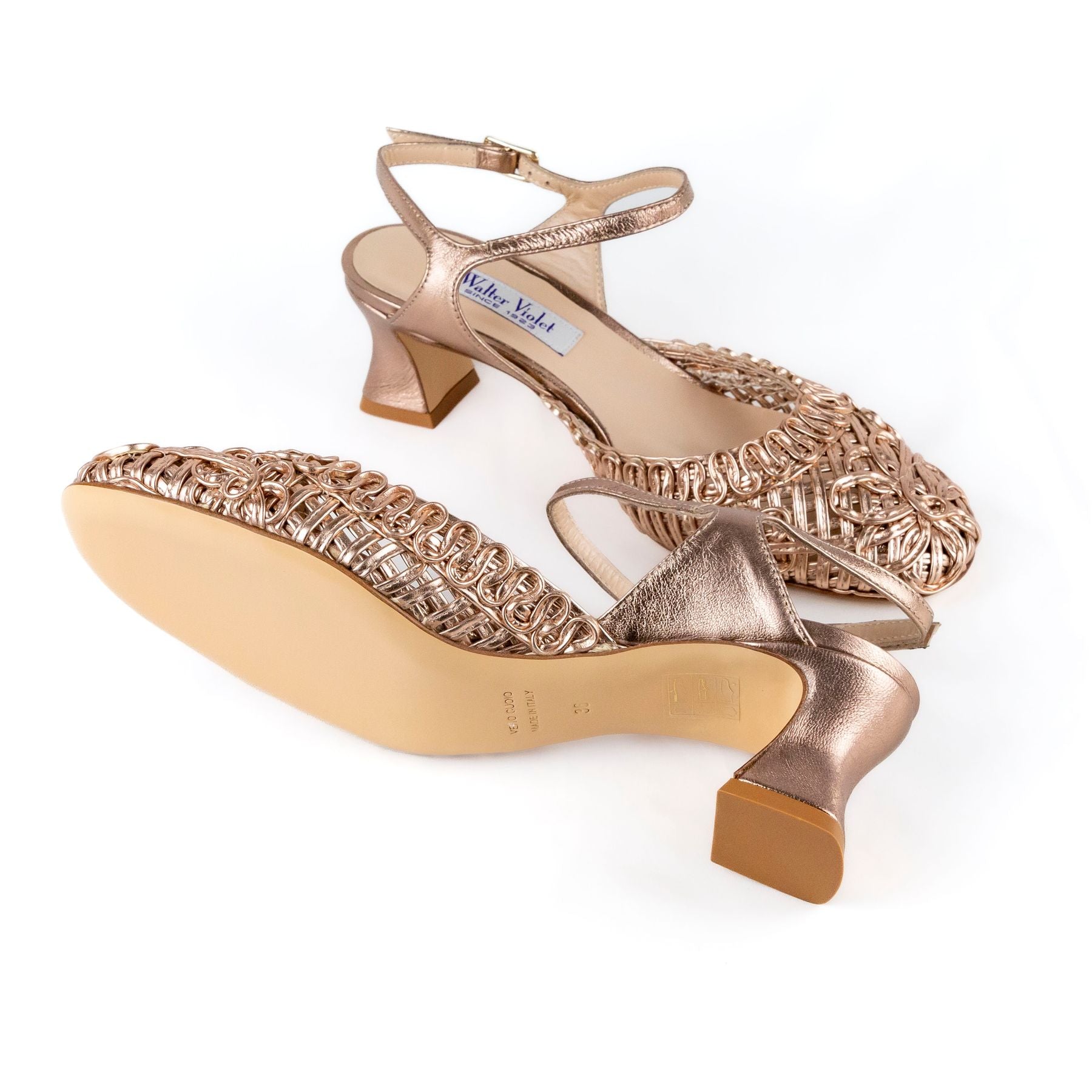 WALTER VIOLET Decolletè tacco basso PELLE LAMINATA 1209 - Musto Calzature srl