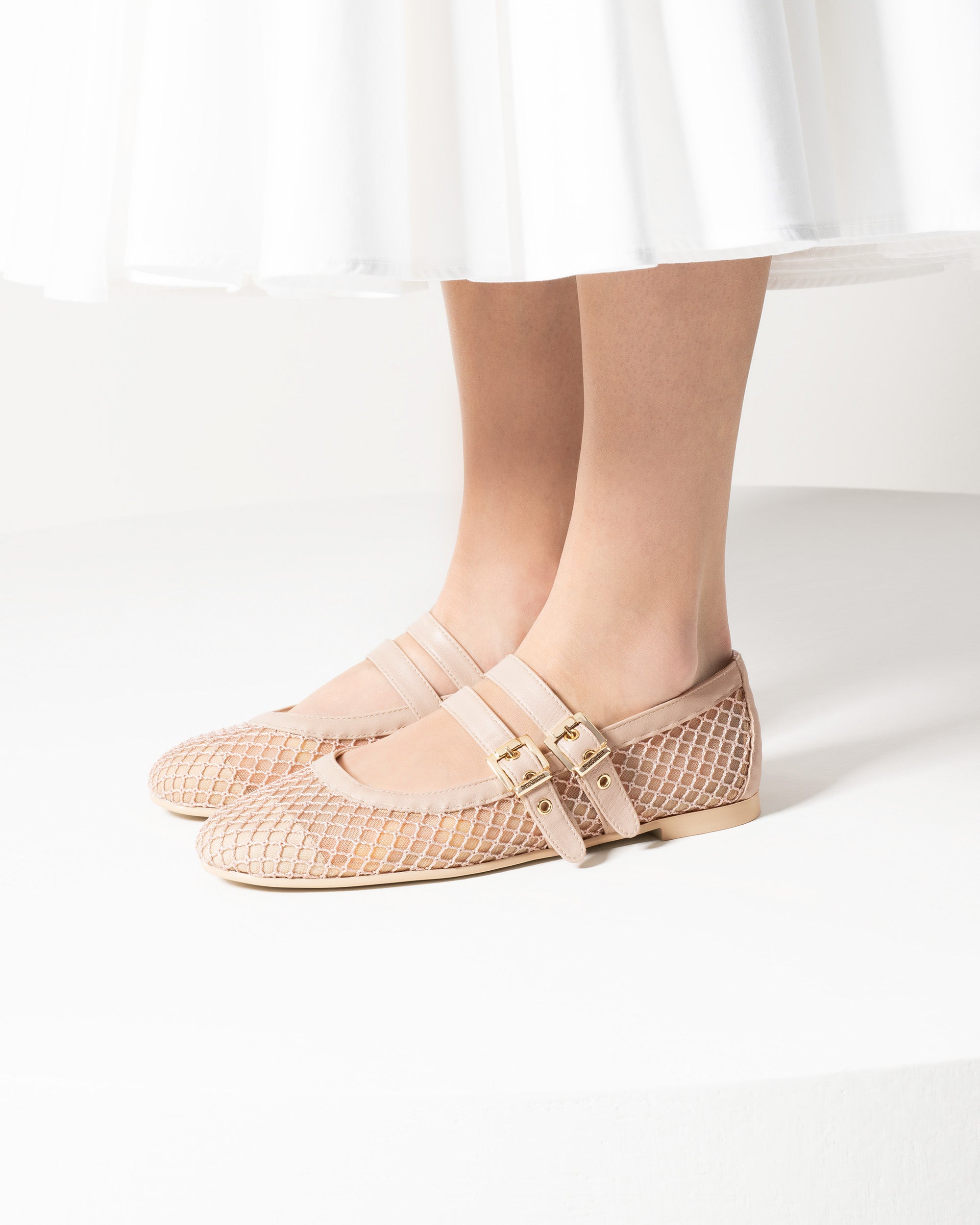 NeroGiardini Ballerine da donna in pelle e tessuto traforato - Musto Calzature srl