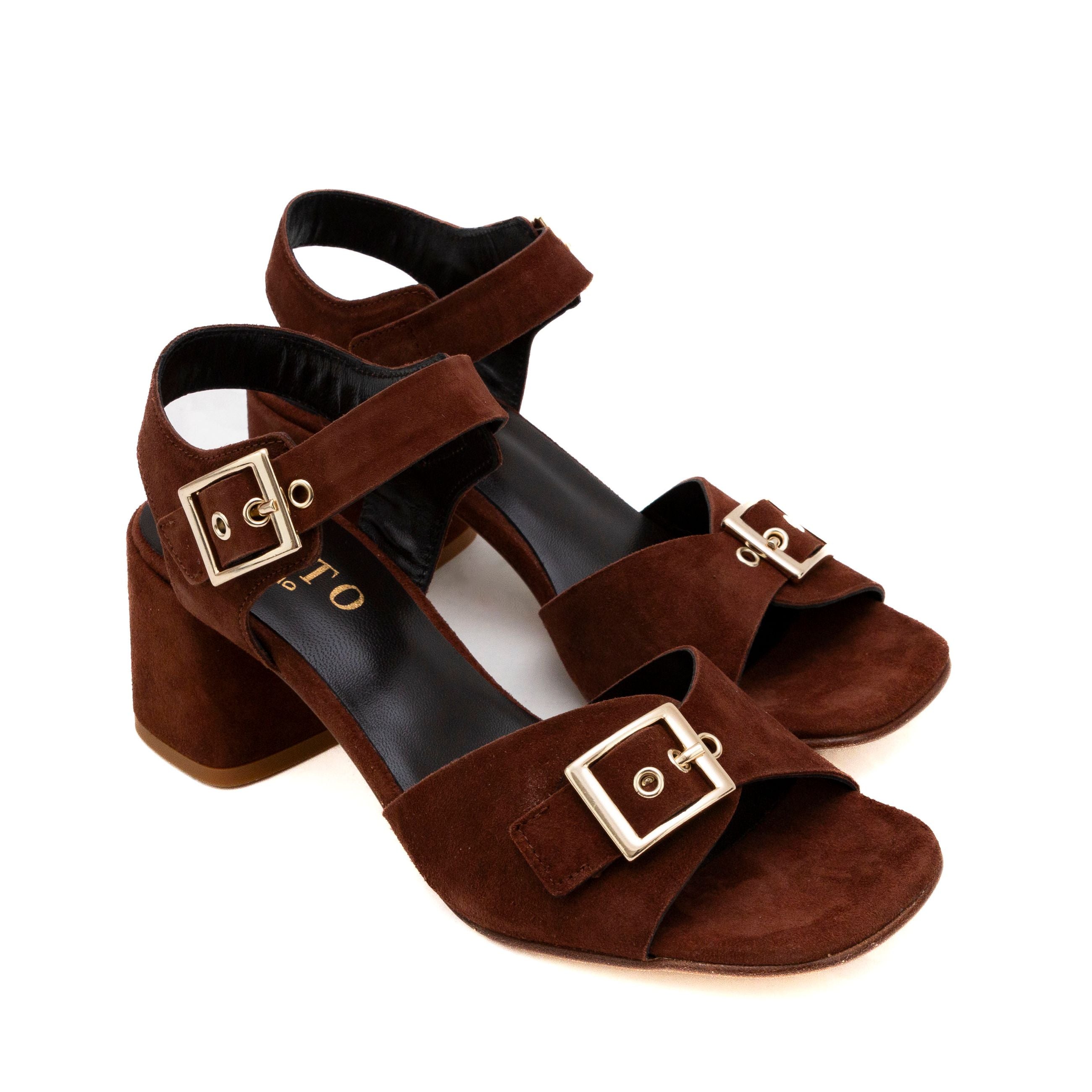 MUSTO Sandali tacco medio Camoscio GIANNELLA L971S - Musto Calzature srl