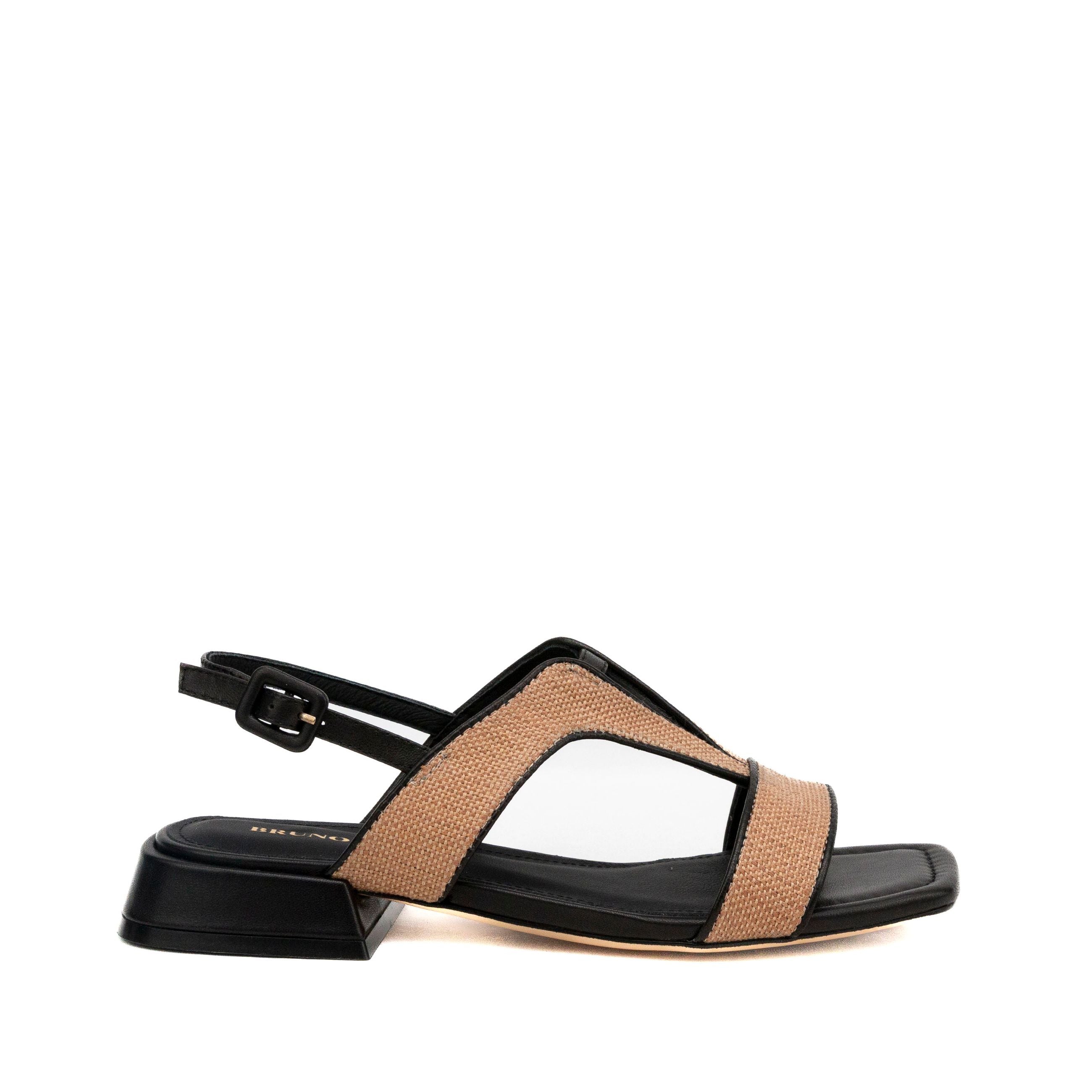 Bruno Premi Sandalo Bruno Premi Sandalo Donna In Rafia E Pelle