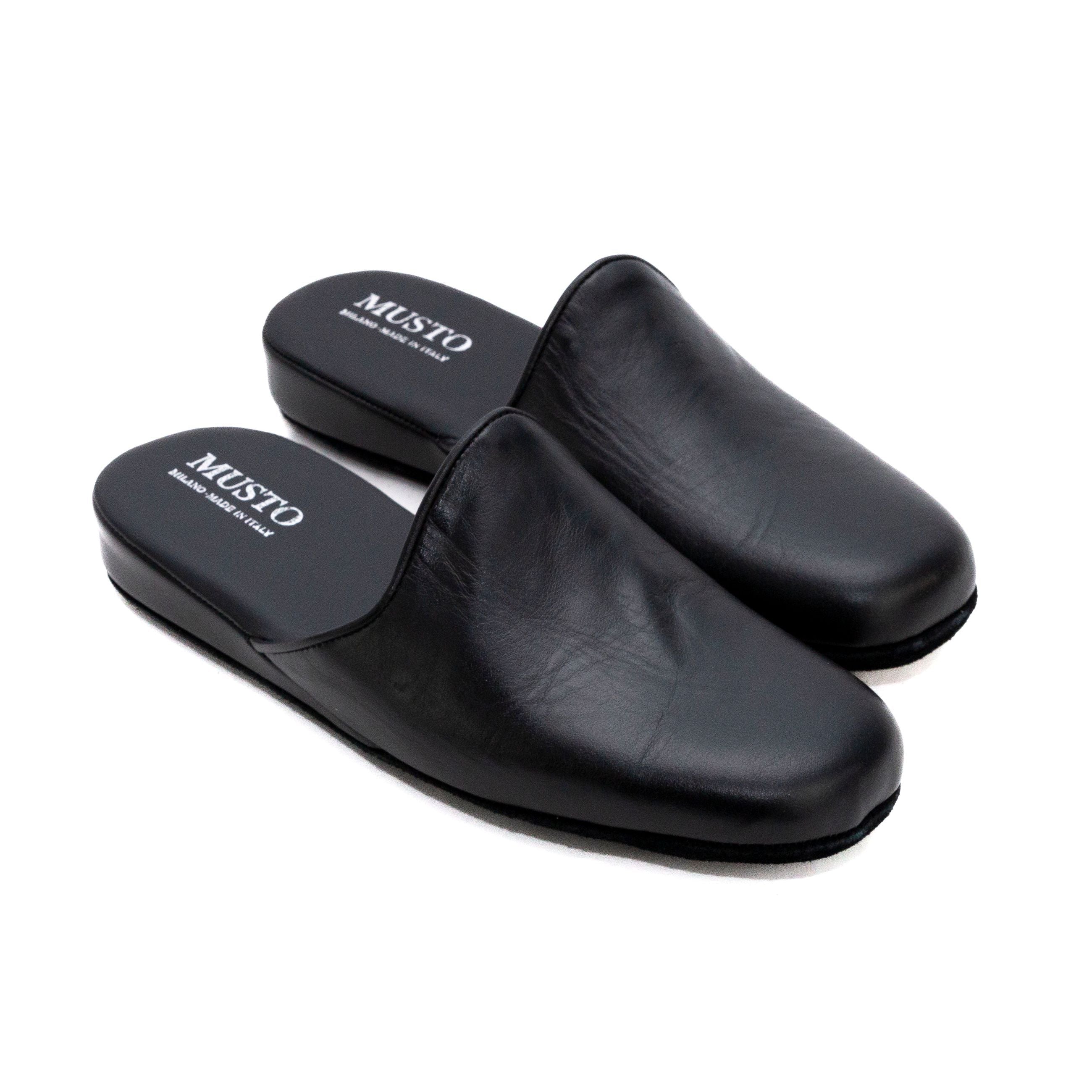 Isotoner Pantofole Uomo In Pelle Morbida E Leggera - Modello Mulo, Colore Nero, Taglia 43 EU