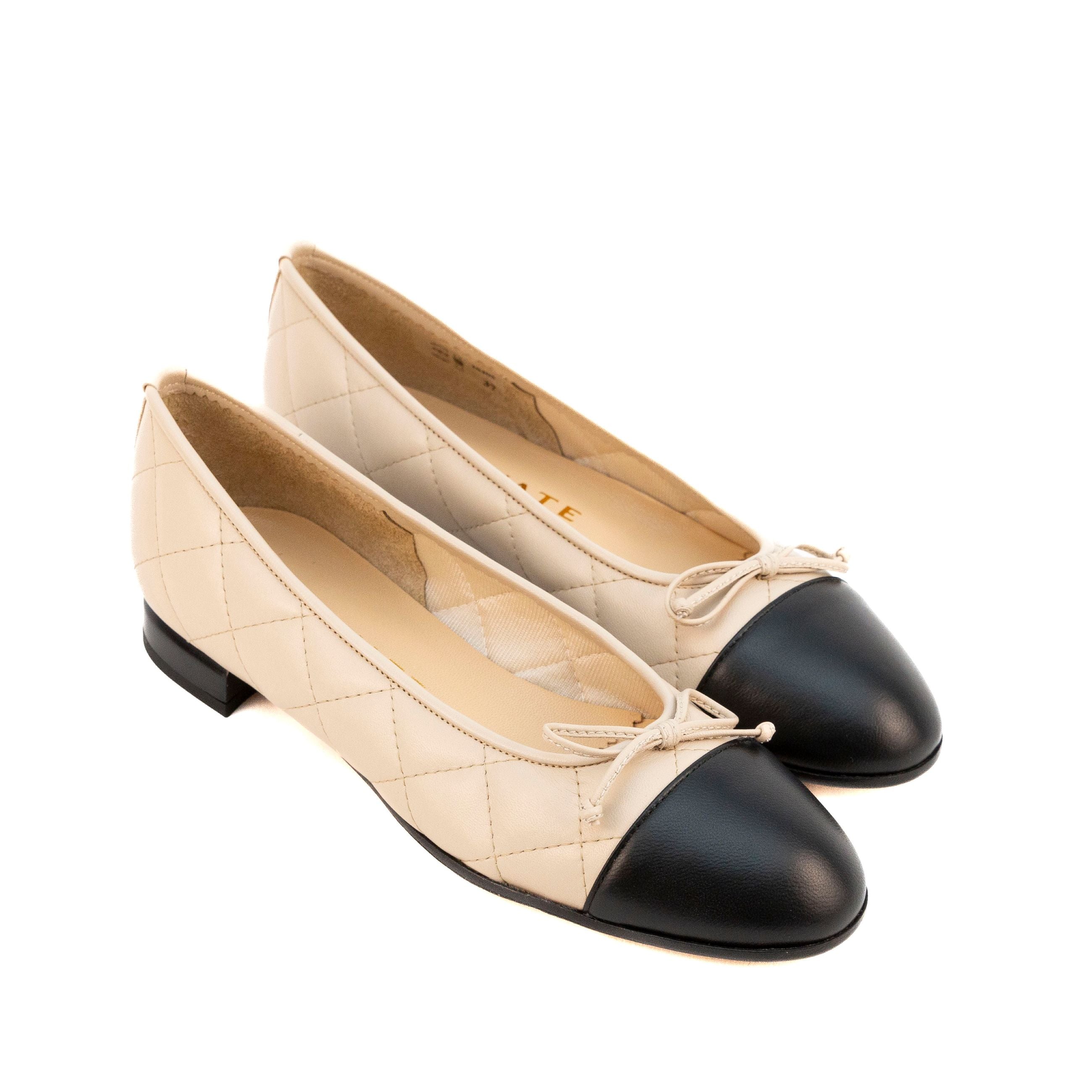 BRUNATE Ballerine da donna in pelle bicolore con fiocco - Musto Calzature srl